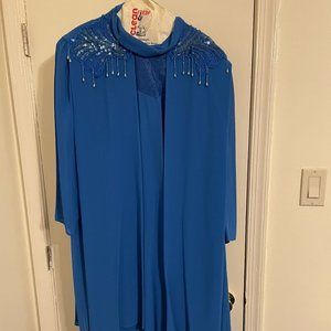 Ursula of Switzerland S22 Blue Chiffon Mother of the Bride Gown